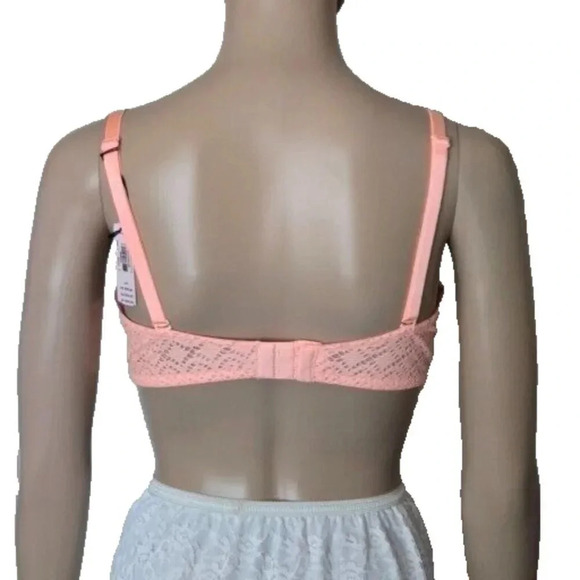 Victoria’s Secret Lined Perfect Coverage orange crochet lace Bra size 36D - Picture 3 of 7